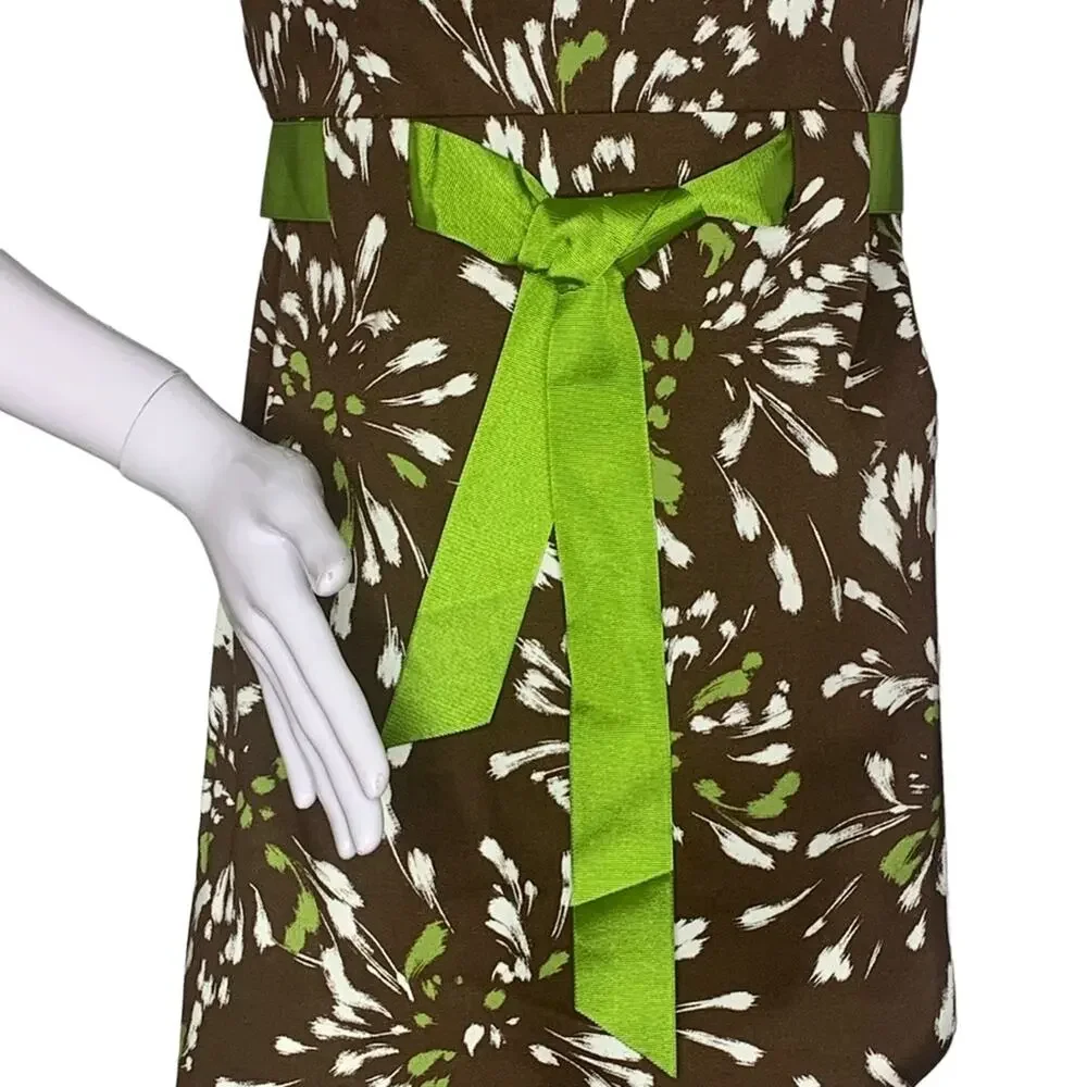 Kim Rogers Bodycon Dress size 8P Brown And Green Floral Print